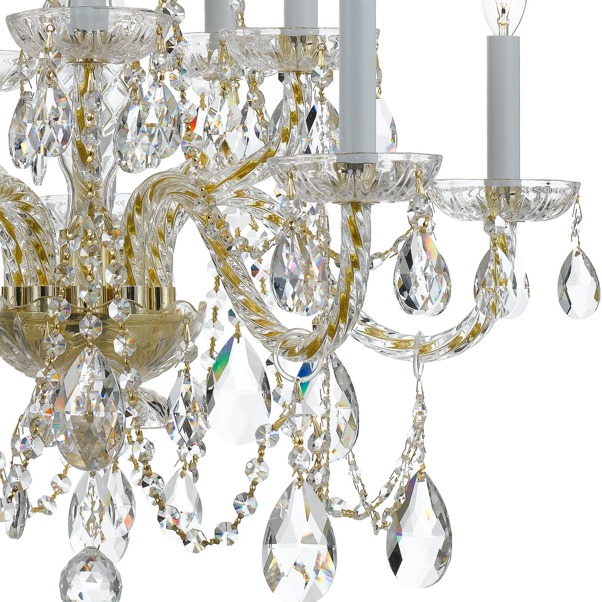 Crystorama Traditional Crystal 1130-PB-CL-S – 26 Inch – 10 Light – Chandelier – Clear Crystal – Polished Brass – Damp Rated