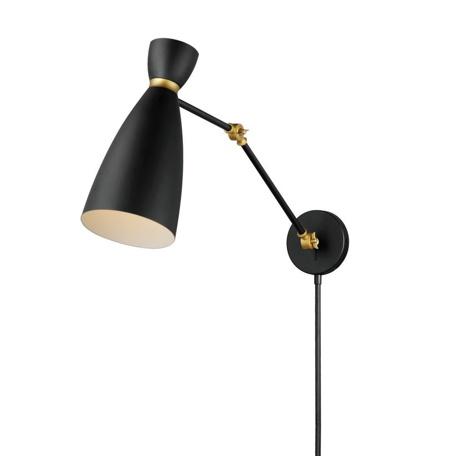 Maxim Lighting 11300BKSBR Carillon 7 Wall Sconce - Black / Satin Brass