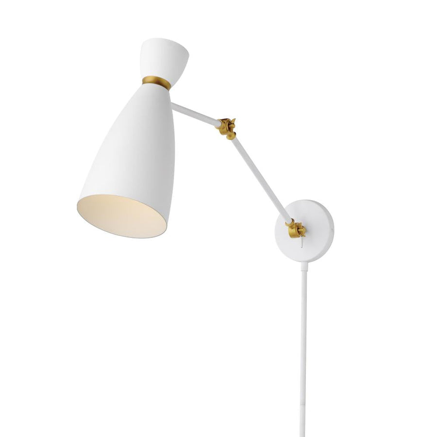 Maxim Lighting 11300WTSBR Carillon 7 Wall Sconce - White/Satin Brass