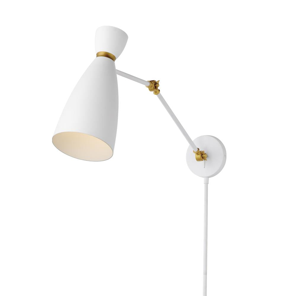 Carillon 7 Wall Sconce - White/Satin Brass