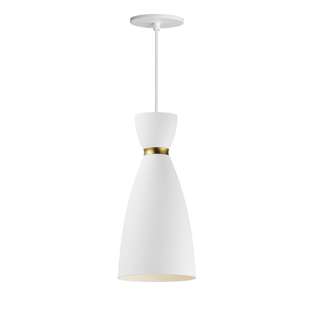 Maxim Lighting CARILLON 11301WTSBR Mini Pendant - White Satin Brass