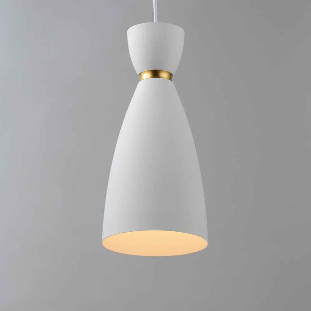 Maxim Lighting CARILLON 11301WTSBR Mini Pendant - White Satin Brass