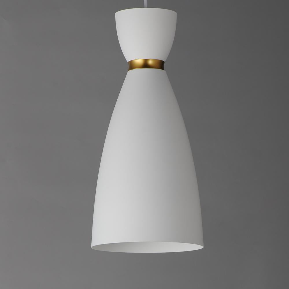 Maxim Lighting CARILLON 11301WTSBR Mini Pendant - White Satin Brass