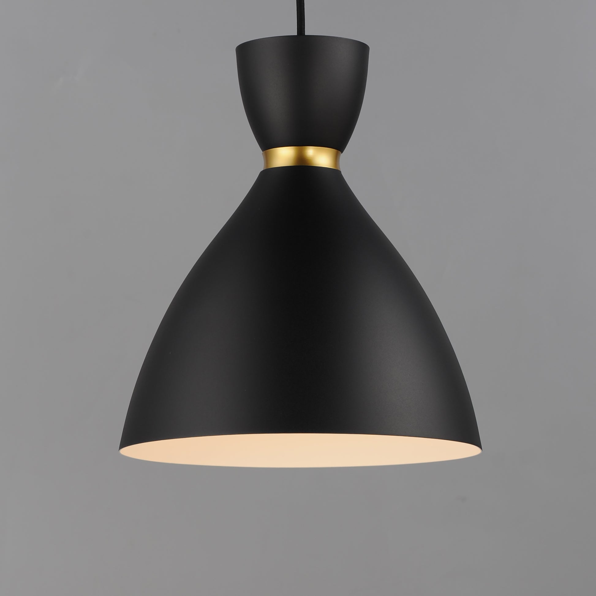 10 Inch Mini Pendant – Black / Satin Brass