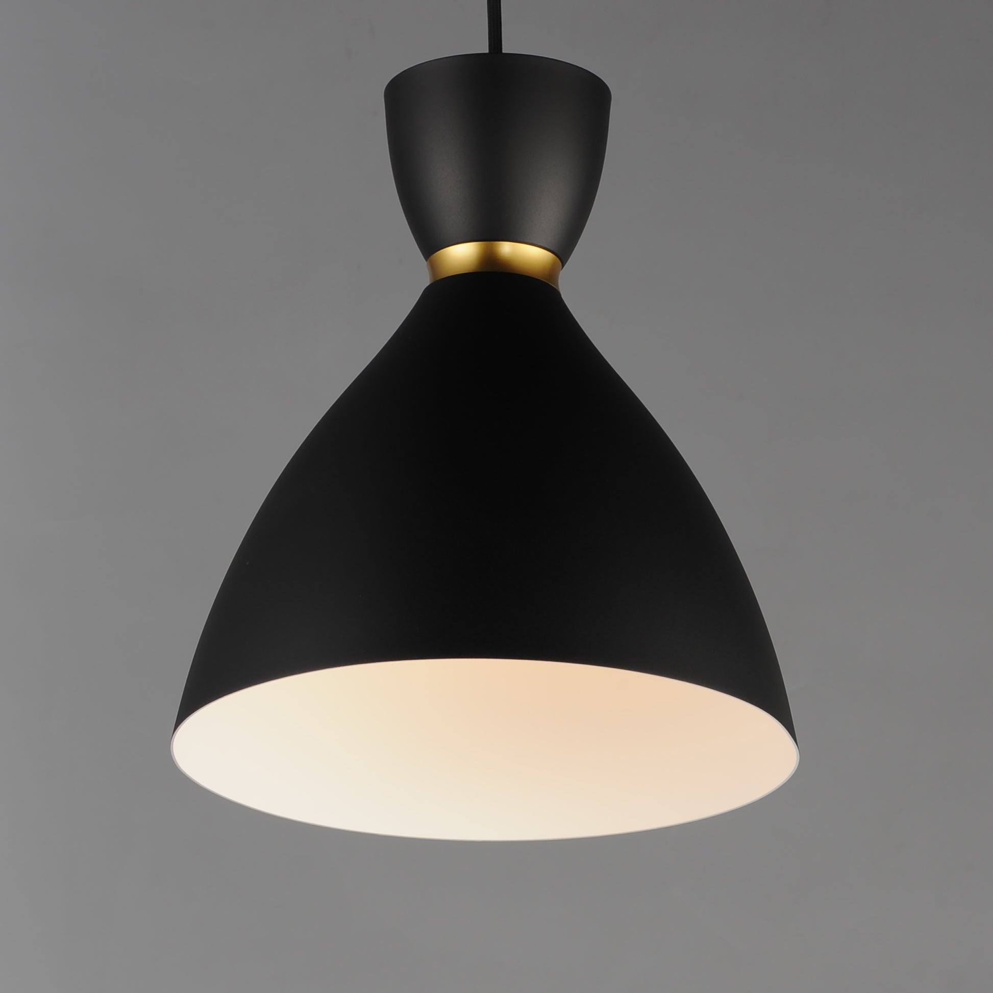 10 Inch Mini Pendant – Black / Satin Brass