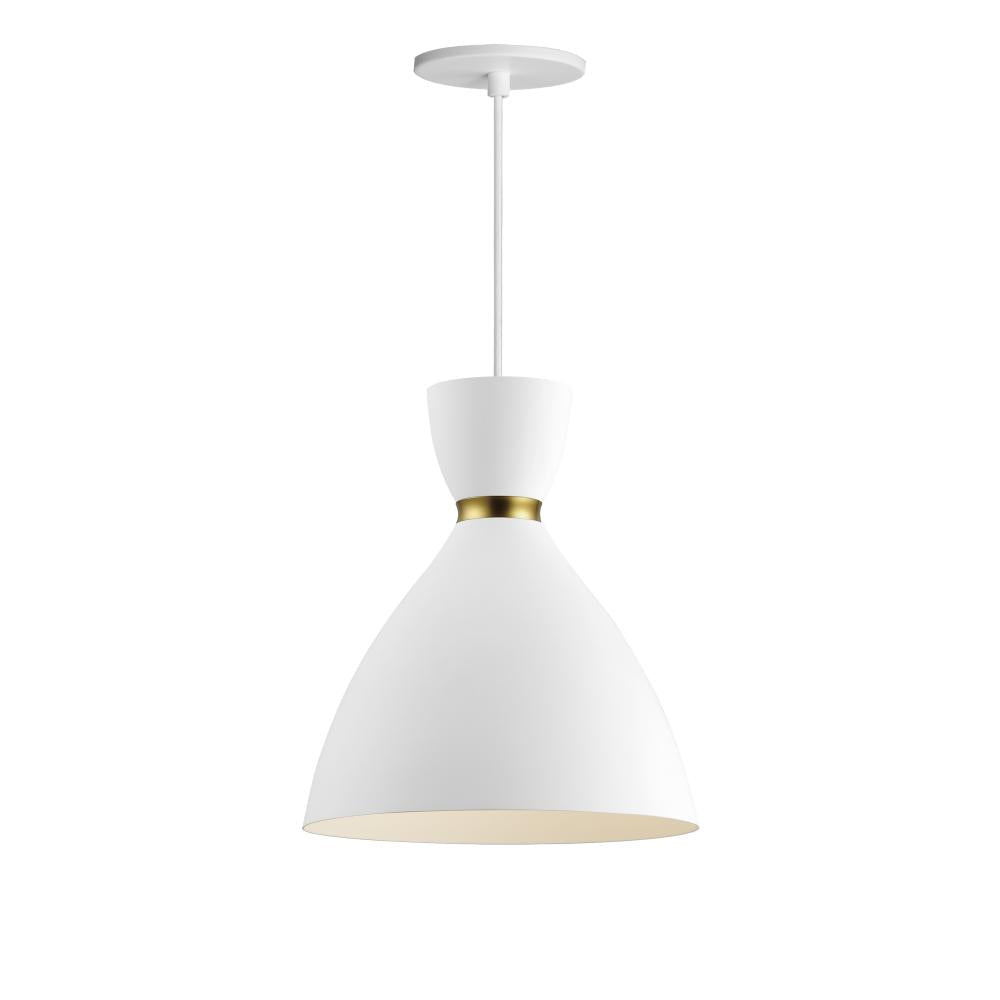 Maxim Lighting CARILLON 11302WTSBR Mini Pendant - White Satin Brass