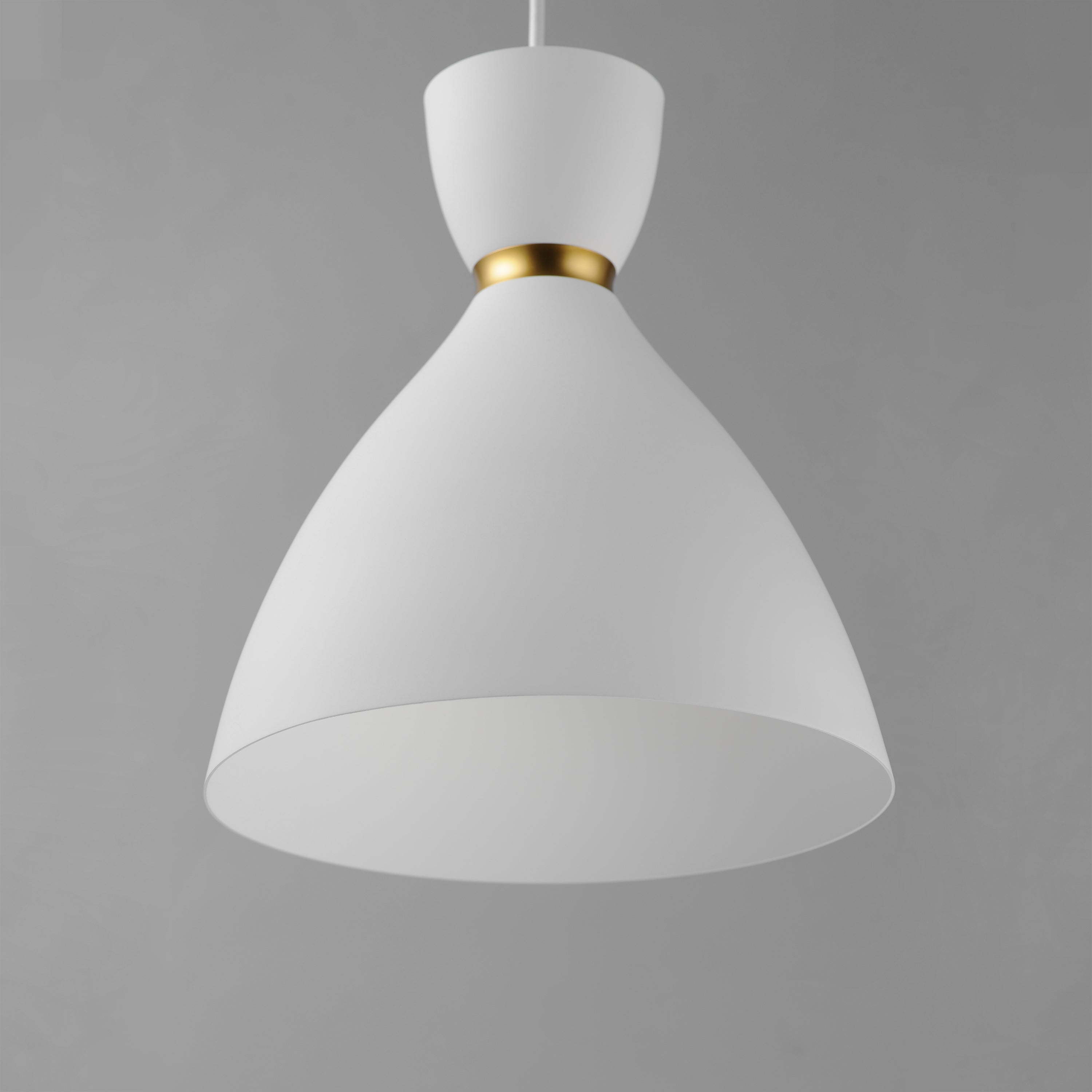 10 Inch Mini Pendant – White/Satin Brass
