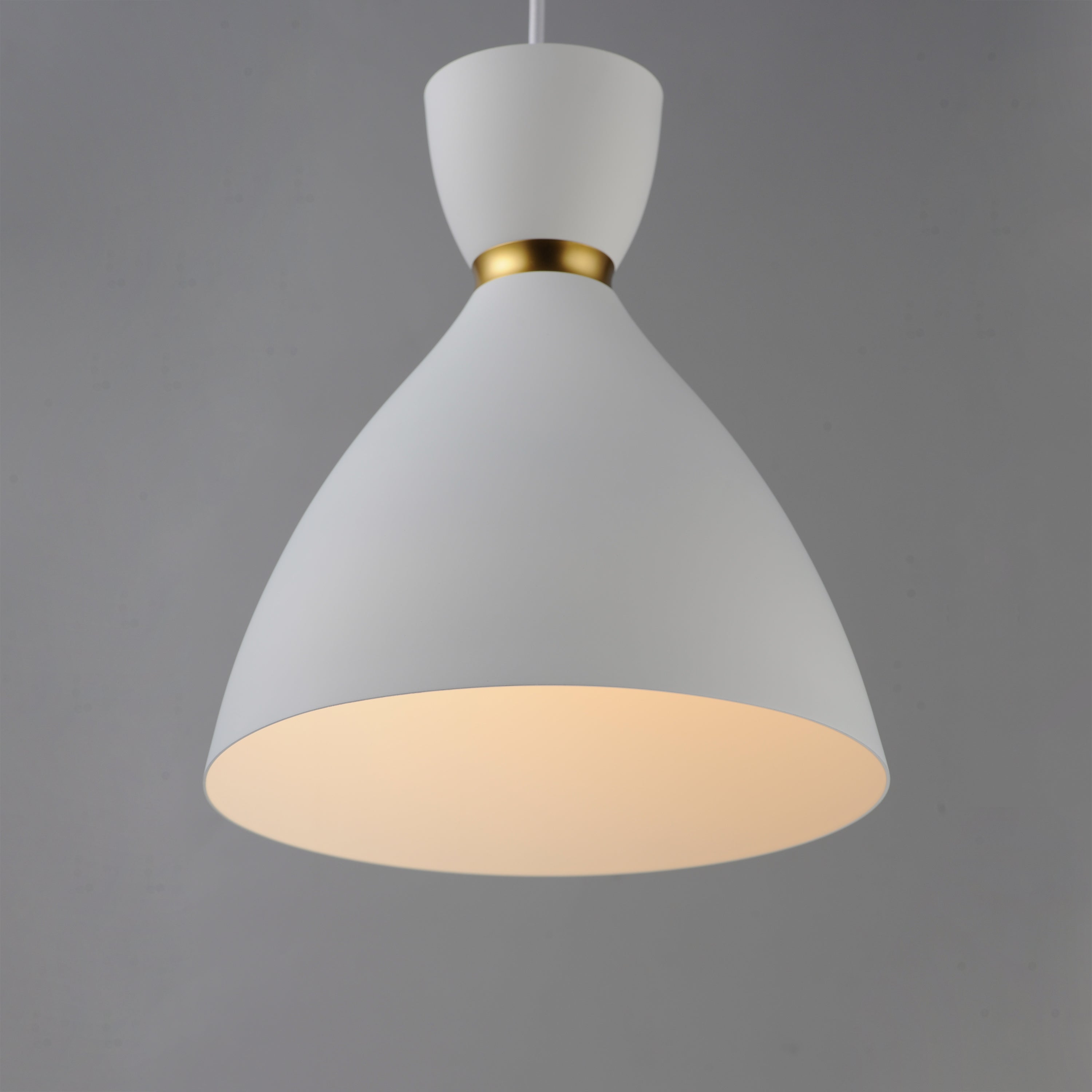 10 Inch Mini Pendant – White/Satin Brass