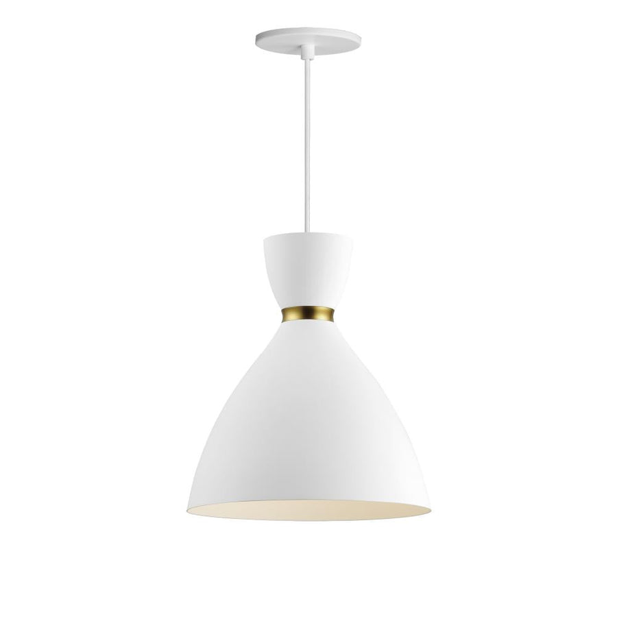 Maxim Lighting 11302WTSBR Carillon 10.5 Inch Mini Pendant – White/Satin Brass