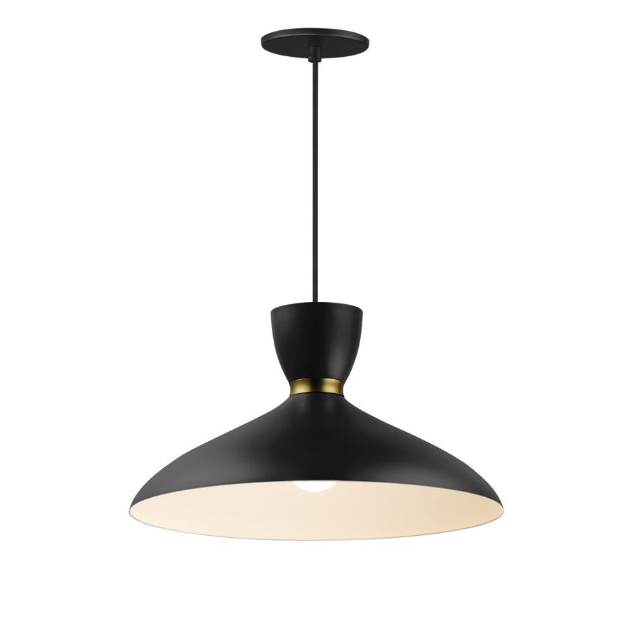 Maxim Lighting 11304BKSBR Carillon 15.75 Inch Semi Flush Mount Light – Black / Satin Brass