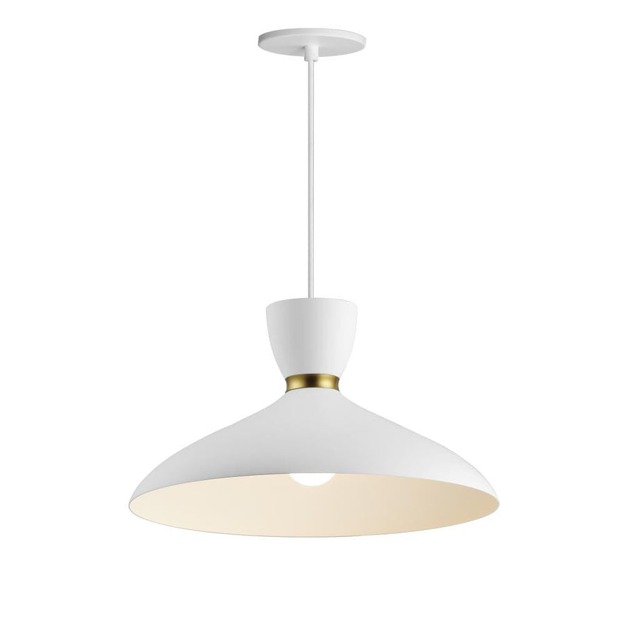 Maxim Lighting 11304WTSBR Carillon 15.75 Inch Semi Flush Mount Light – White/Satin Brass