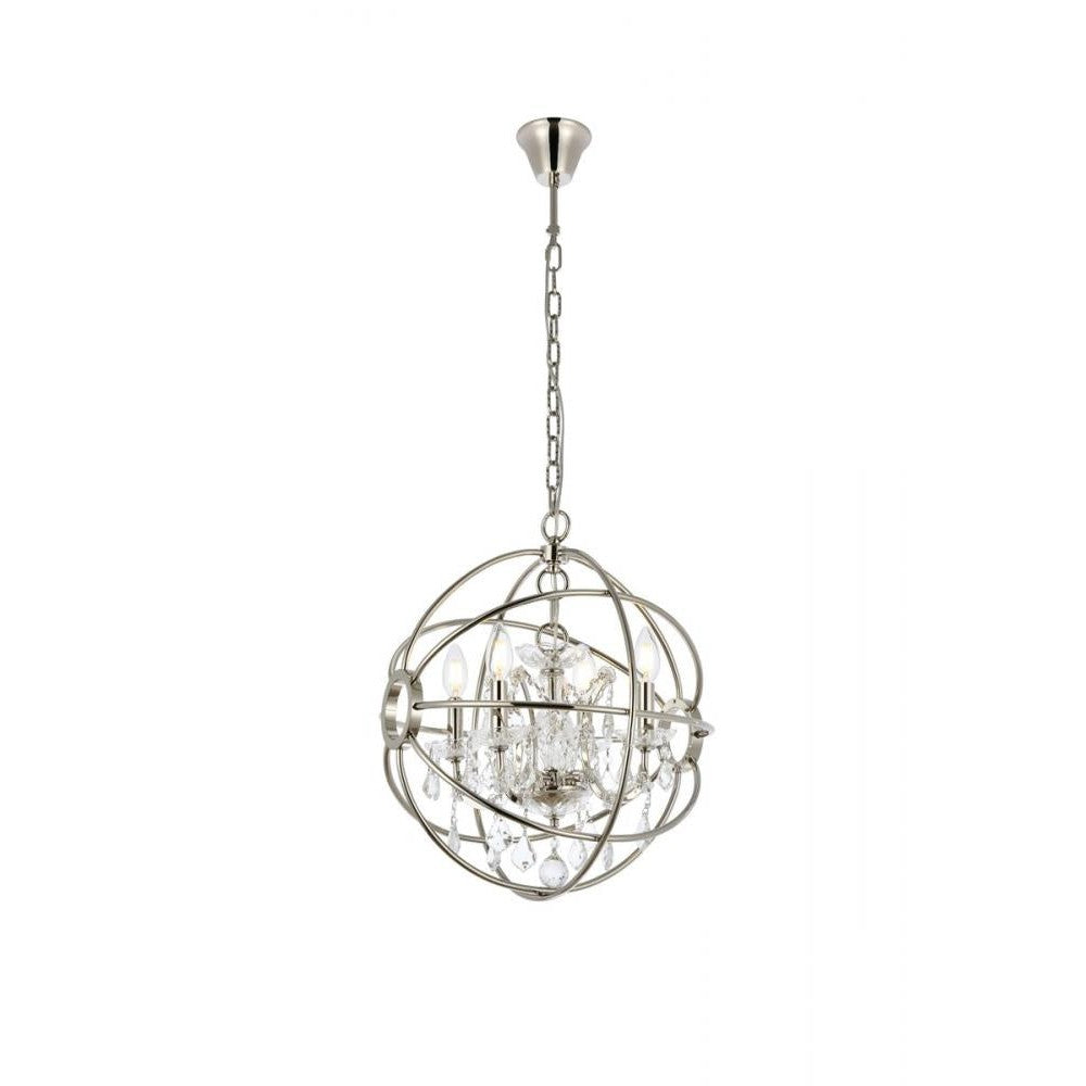 Elegant Lighting GENEVA 1130D17PN/RC Pendant Transitional - Polished Nickel