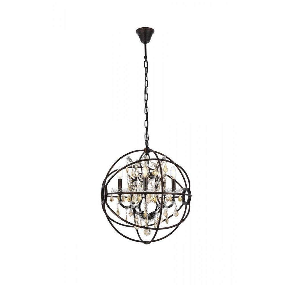 Elegant Lighting GENEVA 1130D20DB-GT/RC Pendant Transitional - Dark Bronze