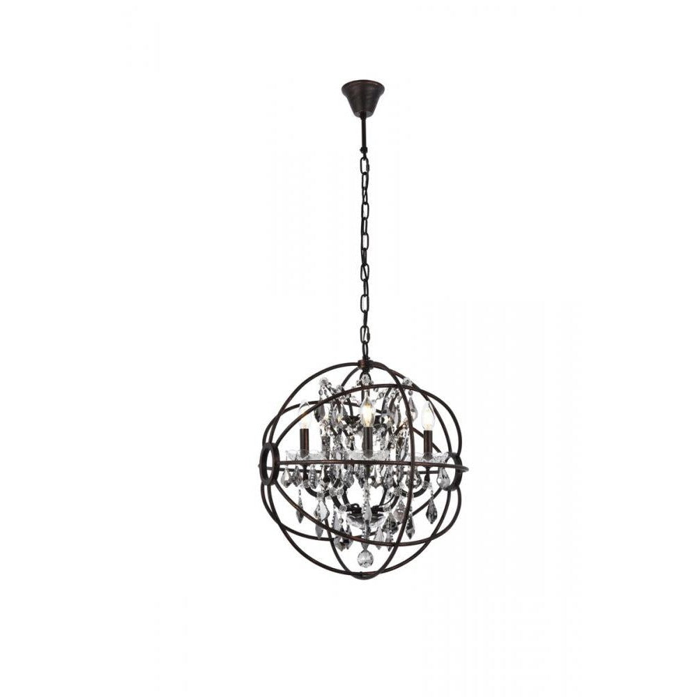 Elegant Lighting GENEVA 1130D20DB-SS/RC Pendant Transitional - Dark Bronze