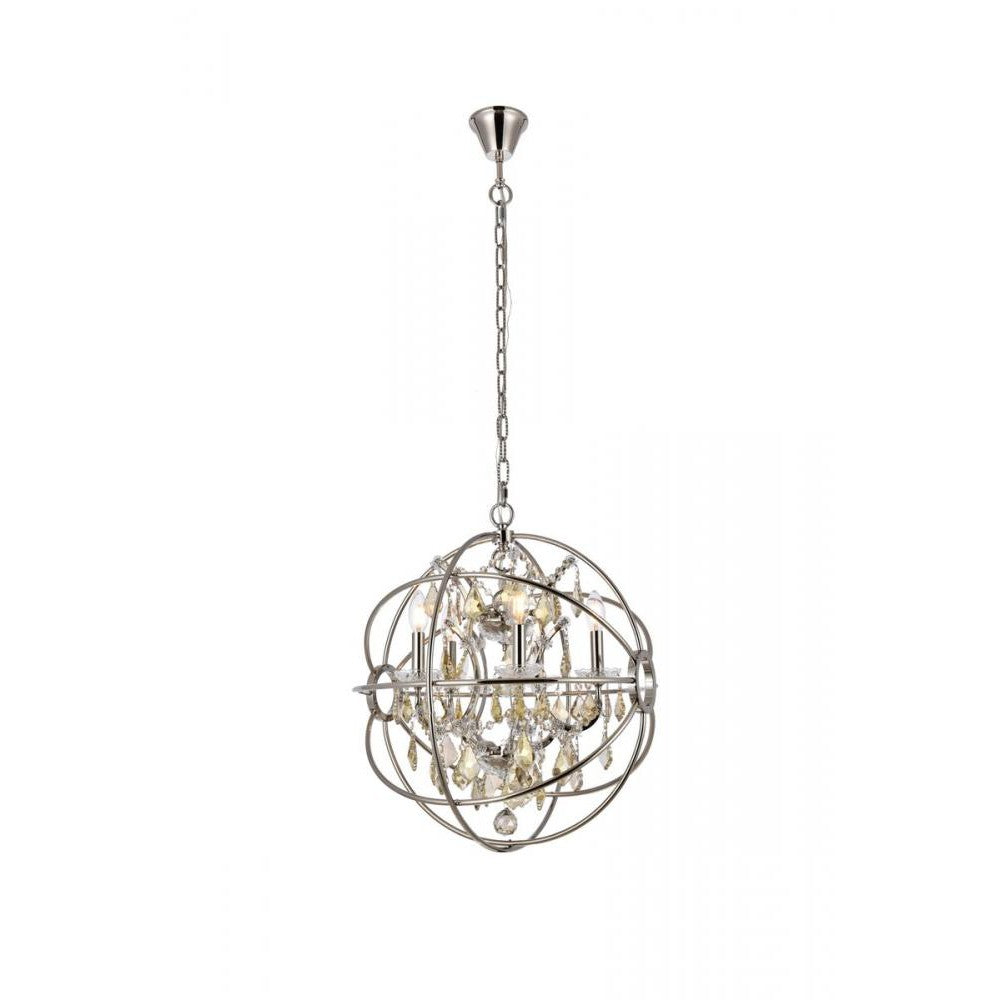 Elegant Lighting GENEVA 1130D20PN-GT/RC Pendant Transitional - Polished Nickel