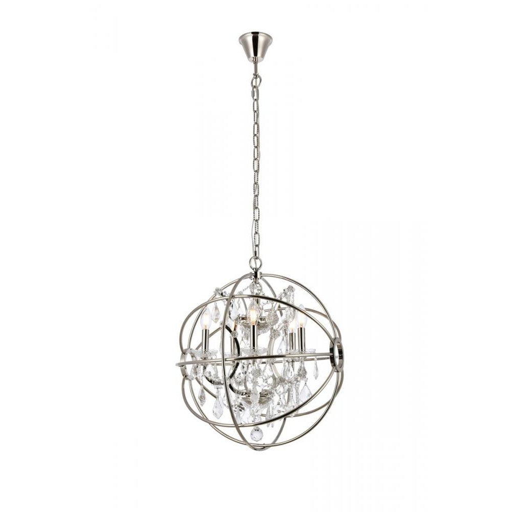 Elegant Lighting GENEVA 1130D20PN/RC Pendant Transitional - Polished Nickel