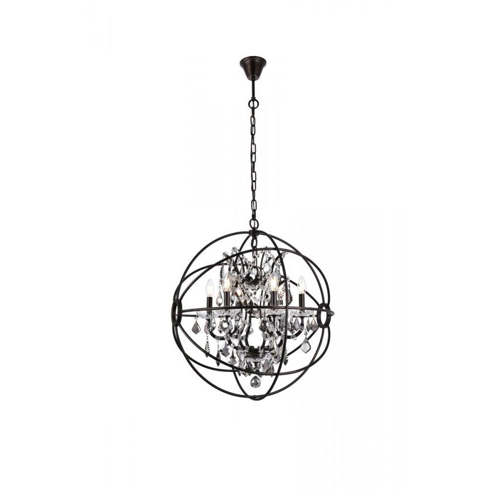 Elegant Lighting GENEVA 1130D25DB-SS/RC Chandelier Transitional - Dark Bronze