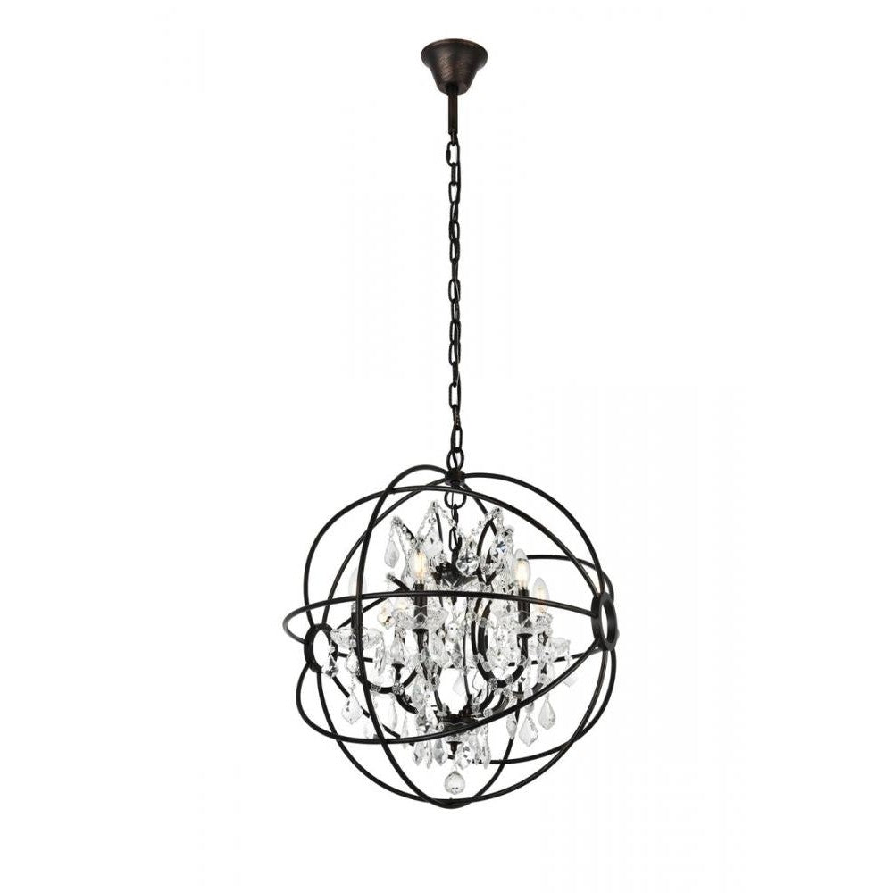 Elegant Lighting GENEVA 1130D25DB/RC Chandelier Transitional - Dark Bronze