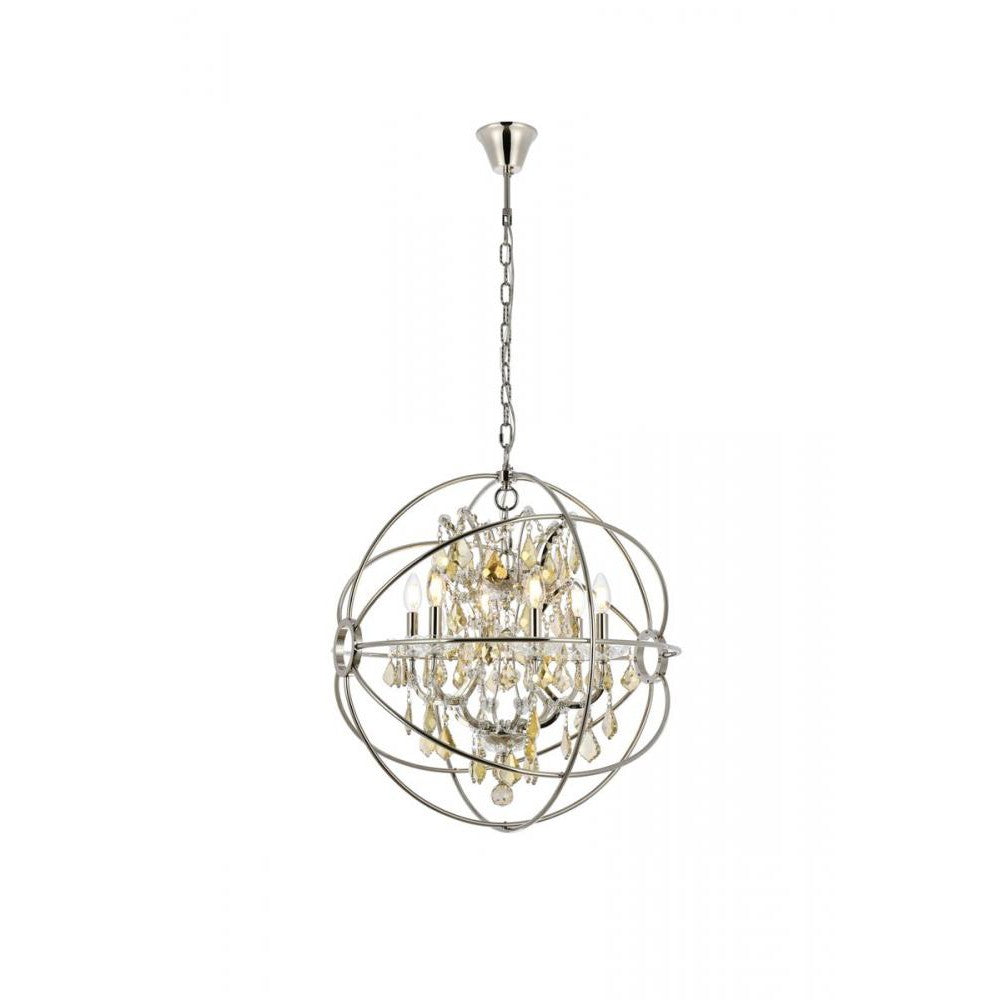 Elegant Lighting GENEVA 1130D25PN-GT/RC Chandelier Transitional - Polished Nickel