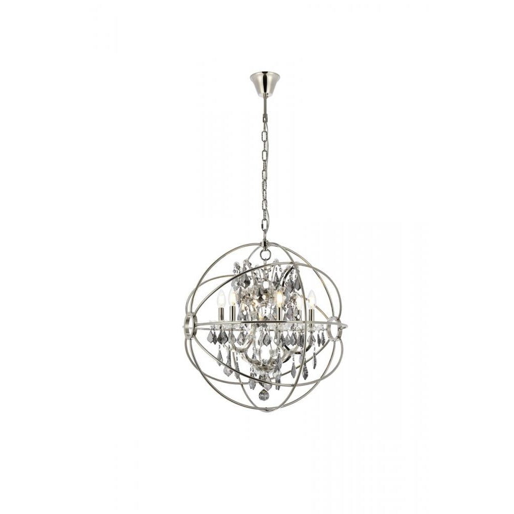 Elegant Lighting GENEVA 1130D25PN-SS/RC Chandelier Transitional - Polished Nickel