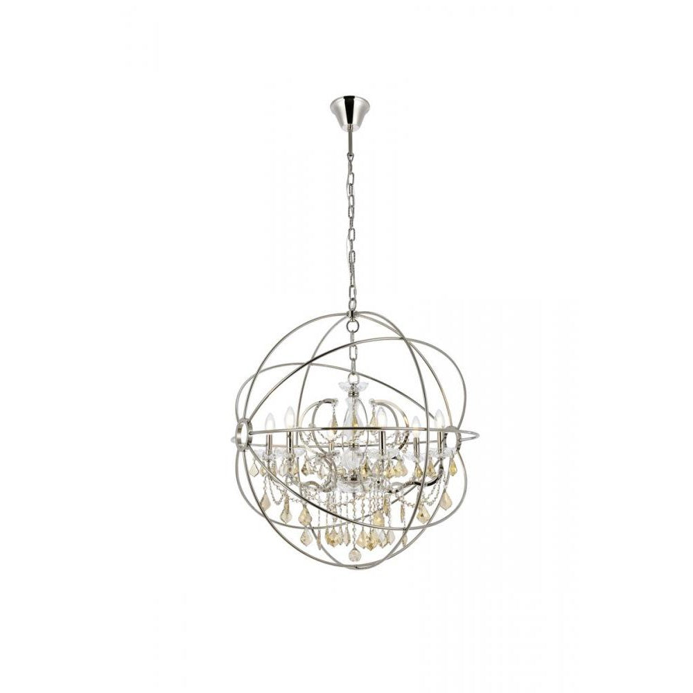 Elegant Lighting GENEVA 1130D32PN-GT/RC Chandelier Transitional - Polished Nickel