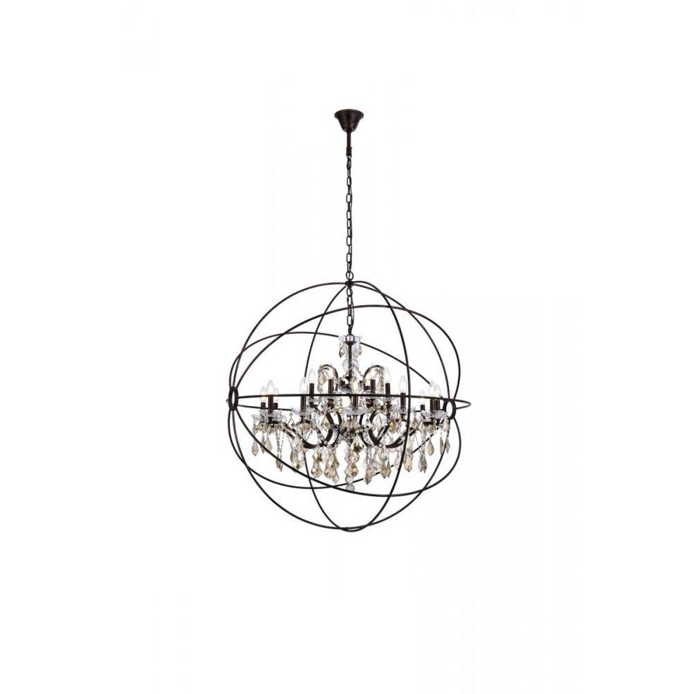 Elegant Lighting GENEVA 1130G43DB-GT/RC Chandelier Transitional - Dark Bronze