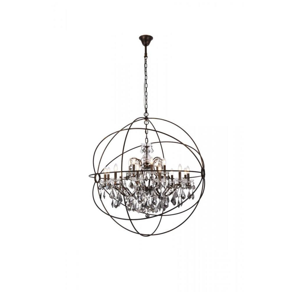 Elegant Lighting GENEVA 1130G43DB-SS/RC Chandelier Transitional - Dark Bronze