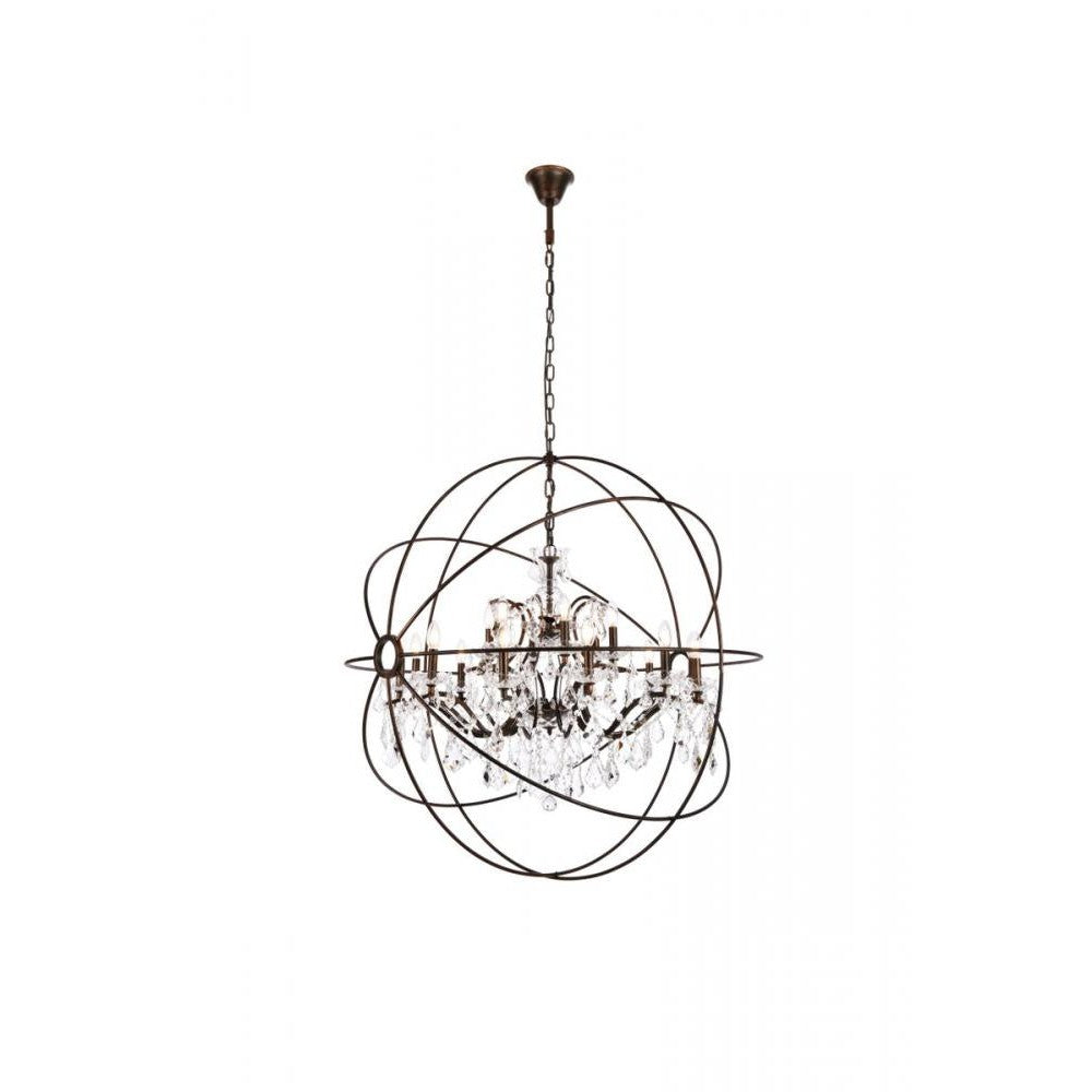 Elegant Lighting GENEVA 1130G43DB/RC Chandelier Transitional - Dark Bronze