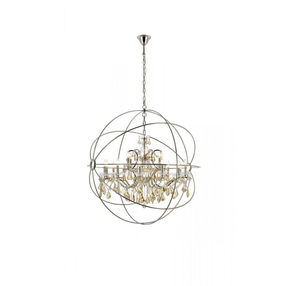 Elegant Lighting GENEVA 1130G43PN-GT/RC Chandelier Transitional - Polished Nickel