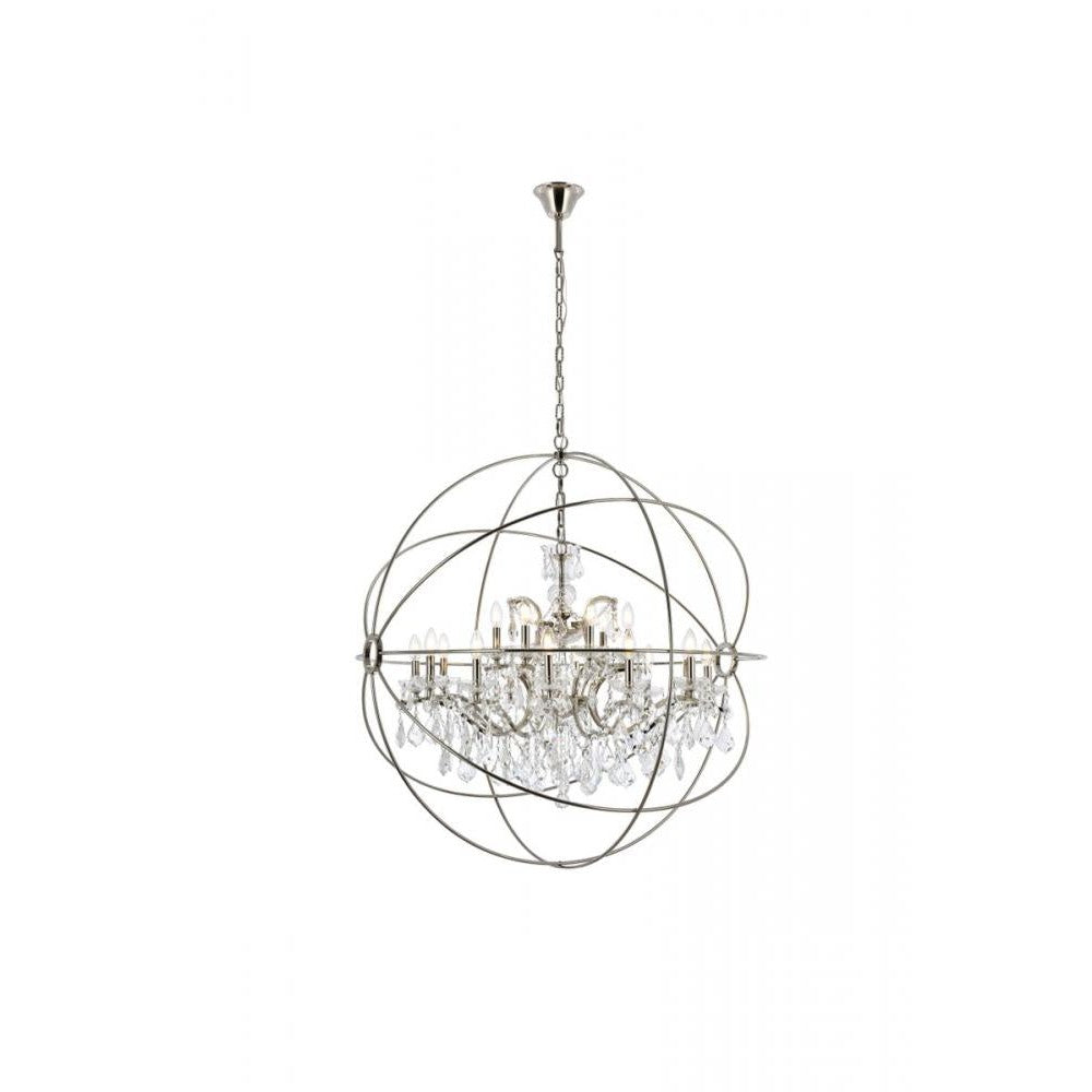 Elegant Lighting GENEVA 1130G43PN/RC Chandelier Transitional - Polished Nickel