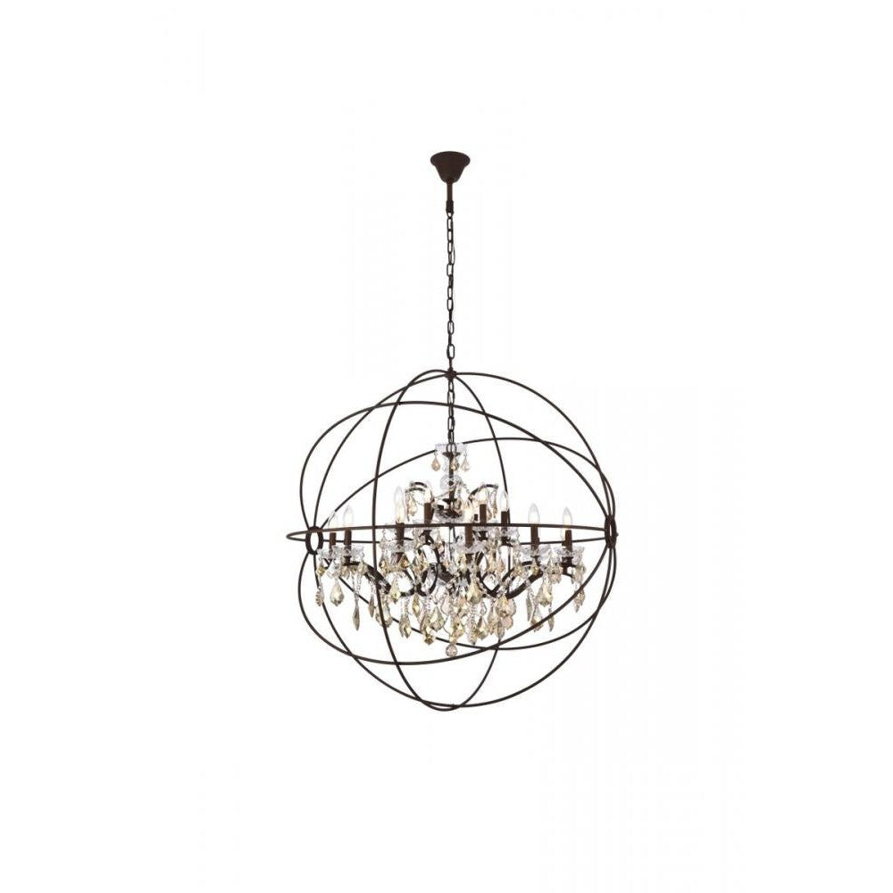 Elegant Lighting GENEVA 1130G43RI-GT/RC Chandelier Transitional - Rustic Intent