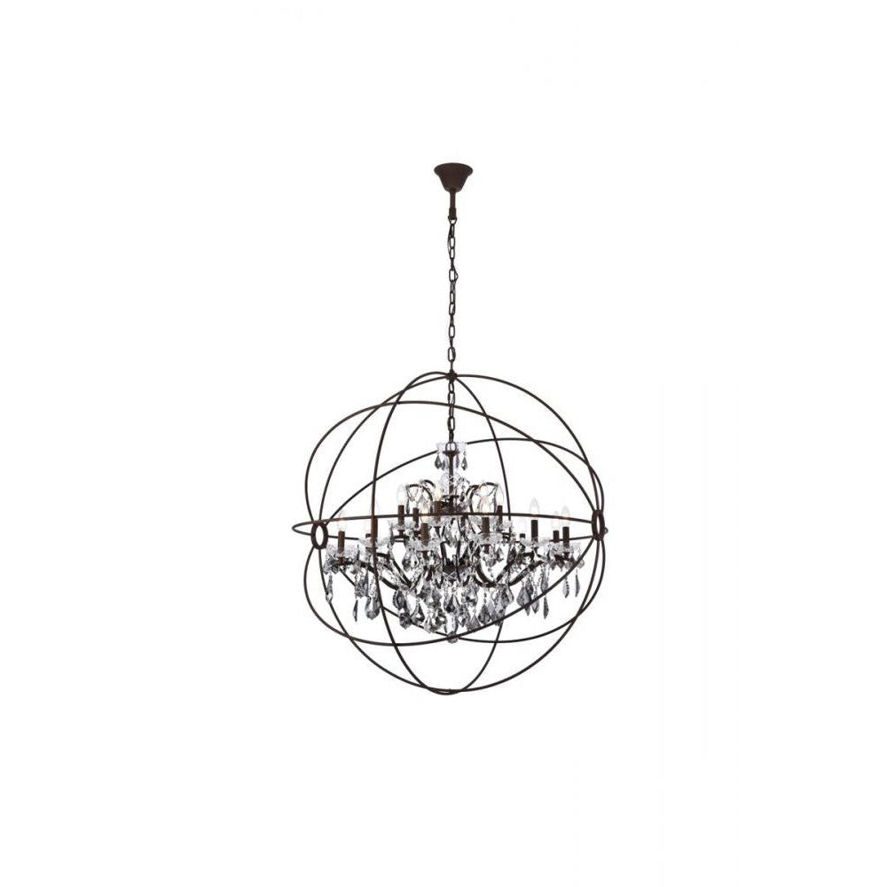 Elegant Lighting GENEVA 1130G43RI-SS/RC Chandelier Transitional - Rustic Intent