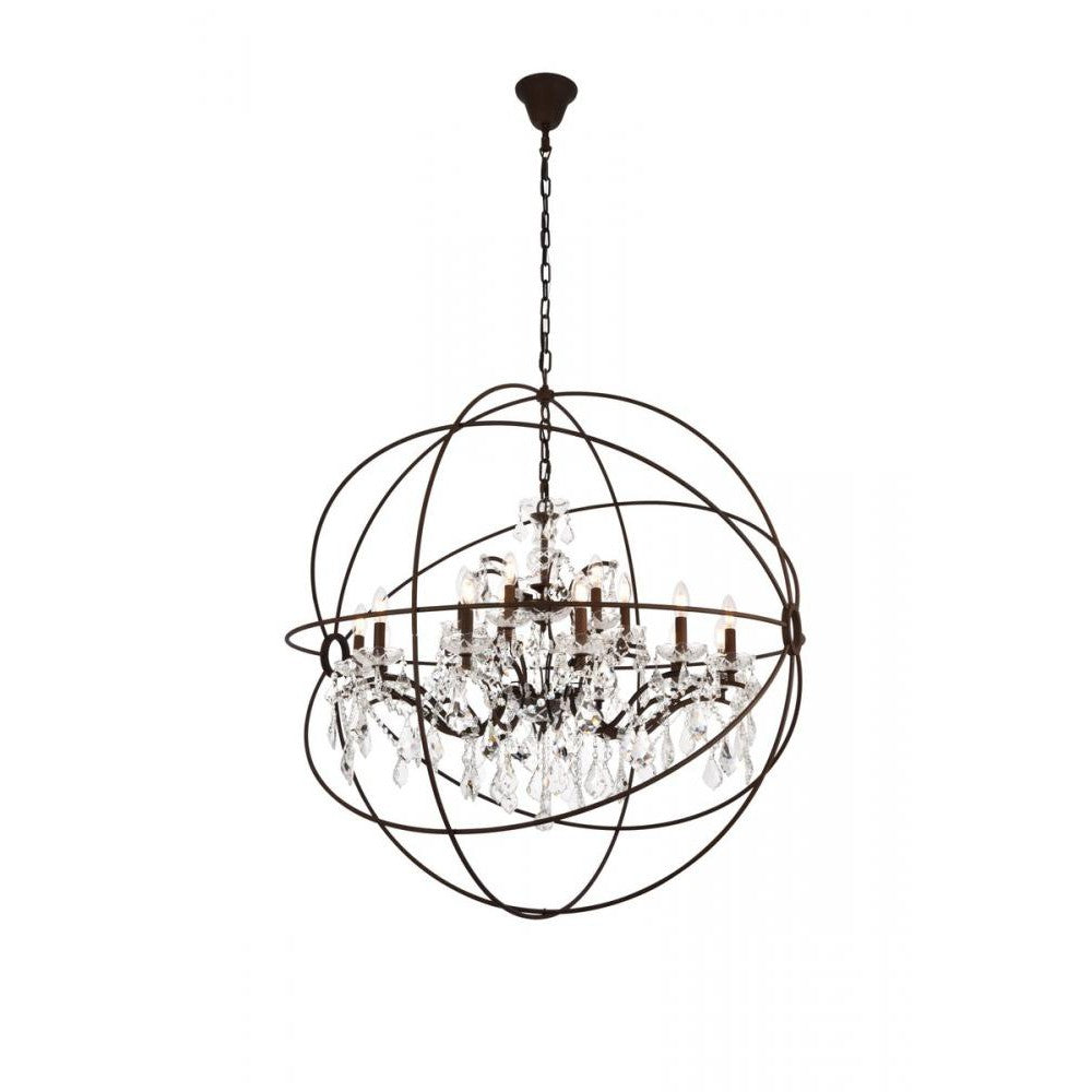 Elegant Lighting GENEVA 1130G43RI/RC Chandelier Transitional - Rustic Intent