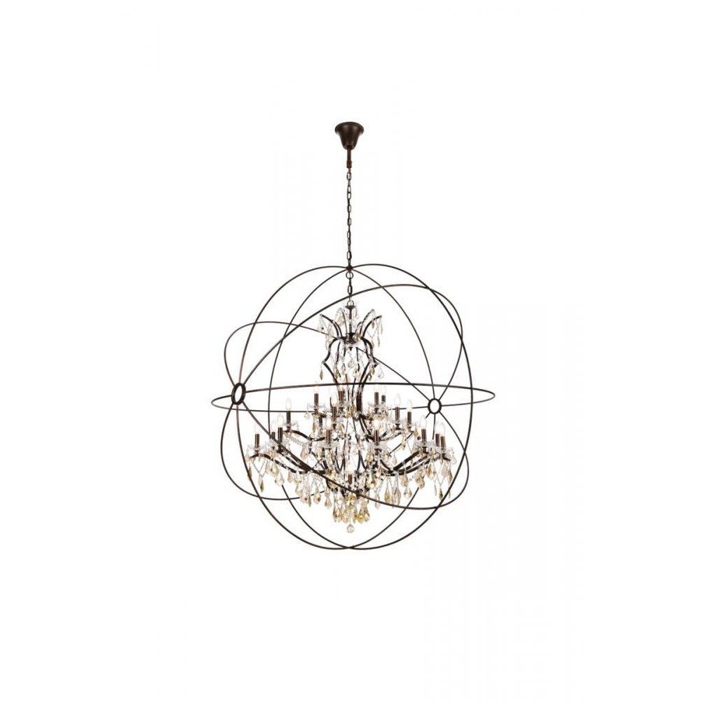 Elegant Lighting GENEVA 1130G60DB/RC Chandelier Transitional - Dark Bronze