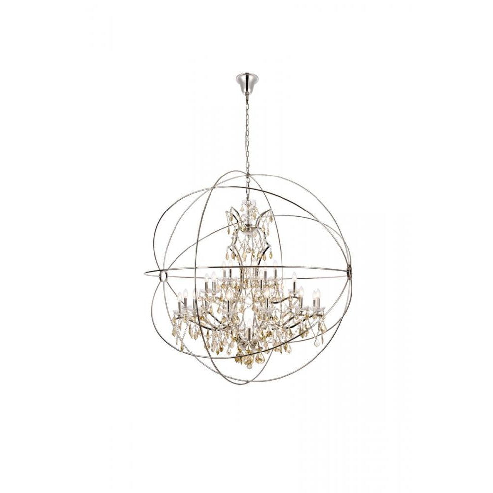 Elegant Lighting GENEVA 1130G60PN-GT/RC Chandelier Transitional - Polished Nickel