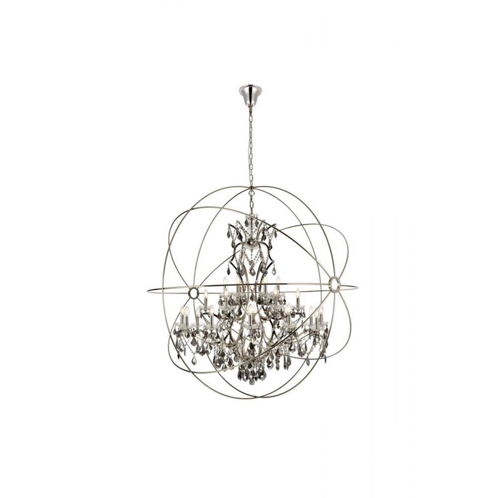 Elegant Lighting GENEVA 1130G60PN-SS/RC Chandelier Transitional - Polished Nickel