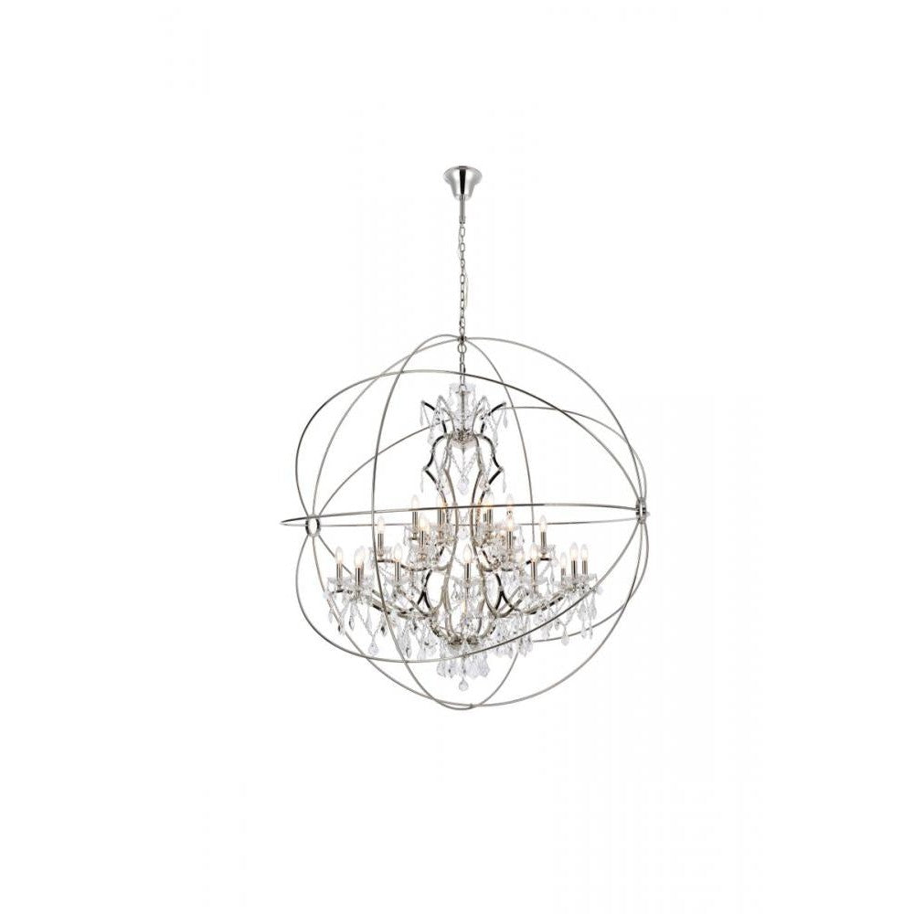 Elegant Lighting GENEVA 1130G60PN/RC Chandelier Transitional - Polished Nickel