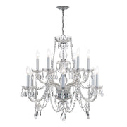 Crystorama Traditional Crystal 1135-CH-CL-S – 31 Inch – 12 Light – Chandelier – Clear Crystal – Polished Chrome – Damp Rated