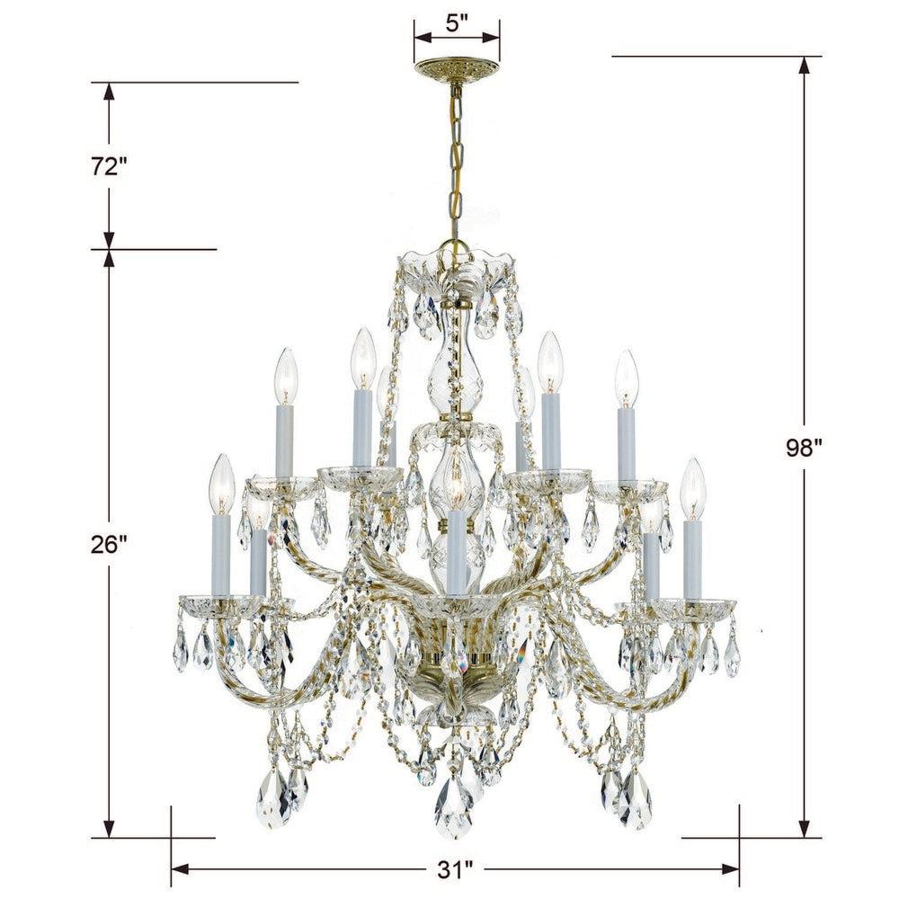 Crystorama TRADITIONAL CRYSTAL 1135-PB-CL-I Chandelier Americana - Polished Brass