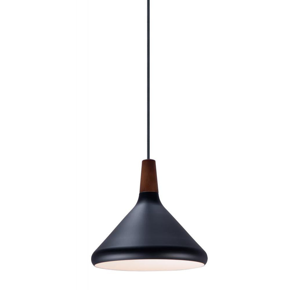 Maxim Lighting 11350WNBK Nordic 7 Inch Semi Flush Mount Light – Walnut / Black