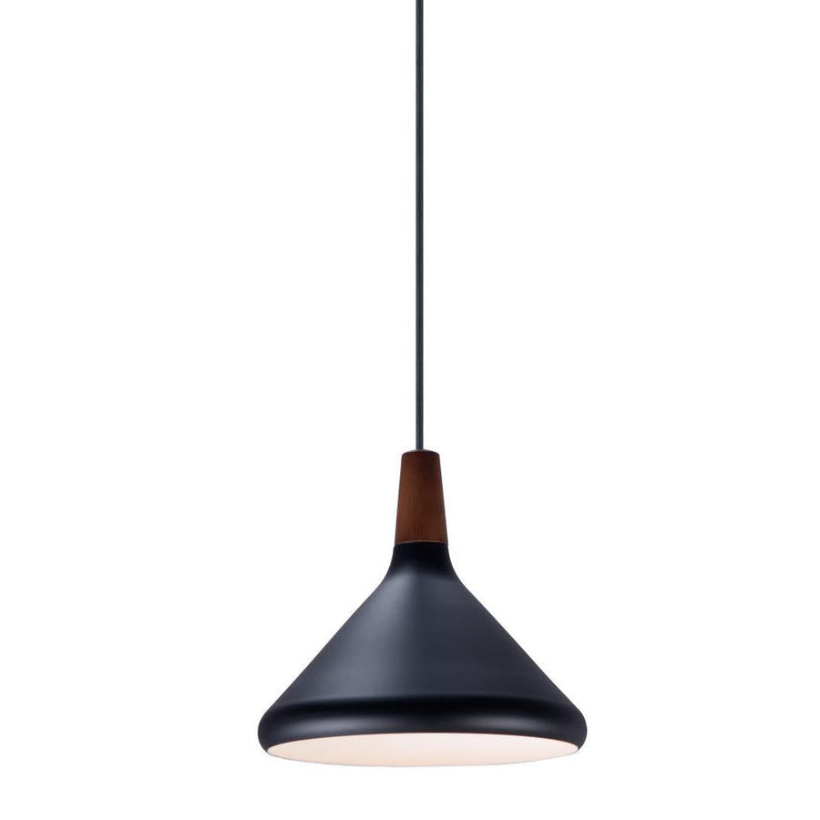 Maxim Lighting 11350WNBK Nordic 7 Inch Semi Flush Mount Light – Walnut / Black