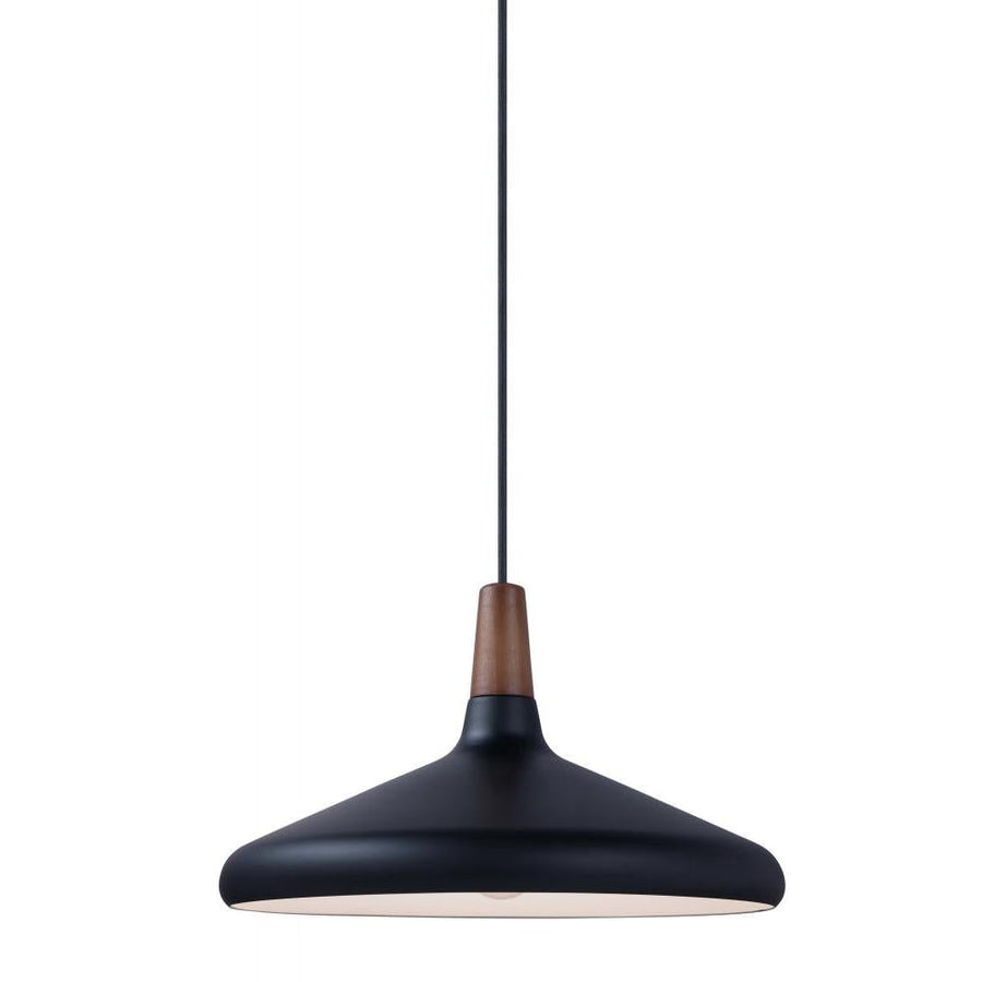 Nordic 15.25 Inch Semi Flush Mount Light – Walnut / Black