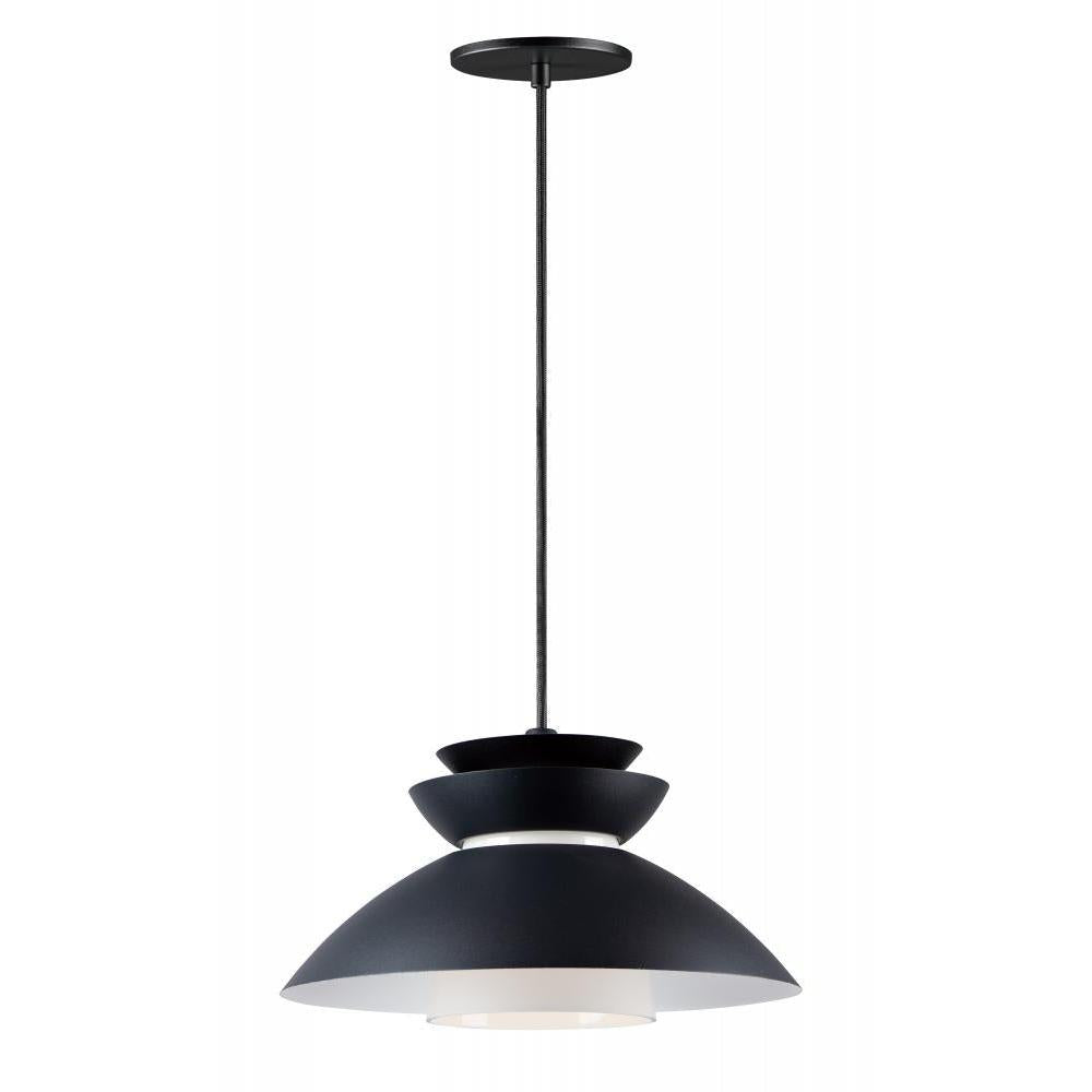 Nordic 14.25 Inch Semi Flush Mount Light – Black