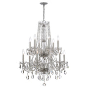 Crystorama Traditional Crystal 1137-CH-CL-MWP – 26 Inch – 12 Light – Chandelier – Clear Crystal – Polished Chrome – Damp Rated