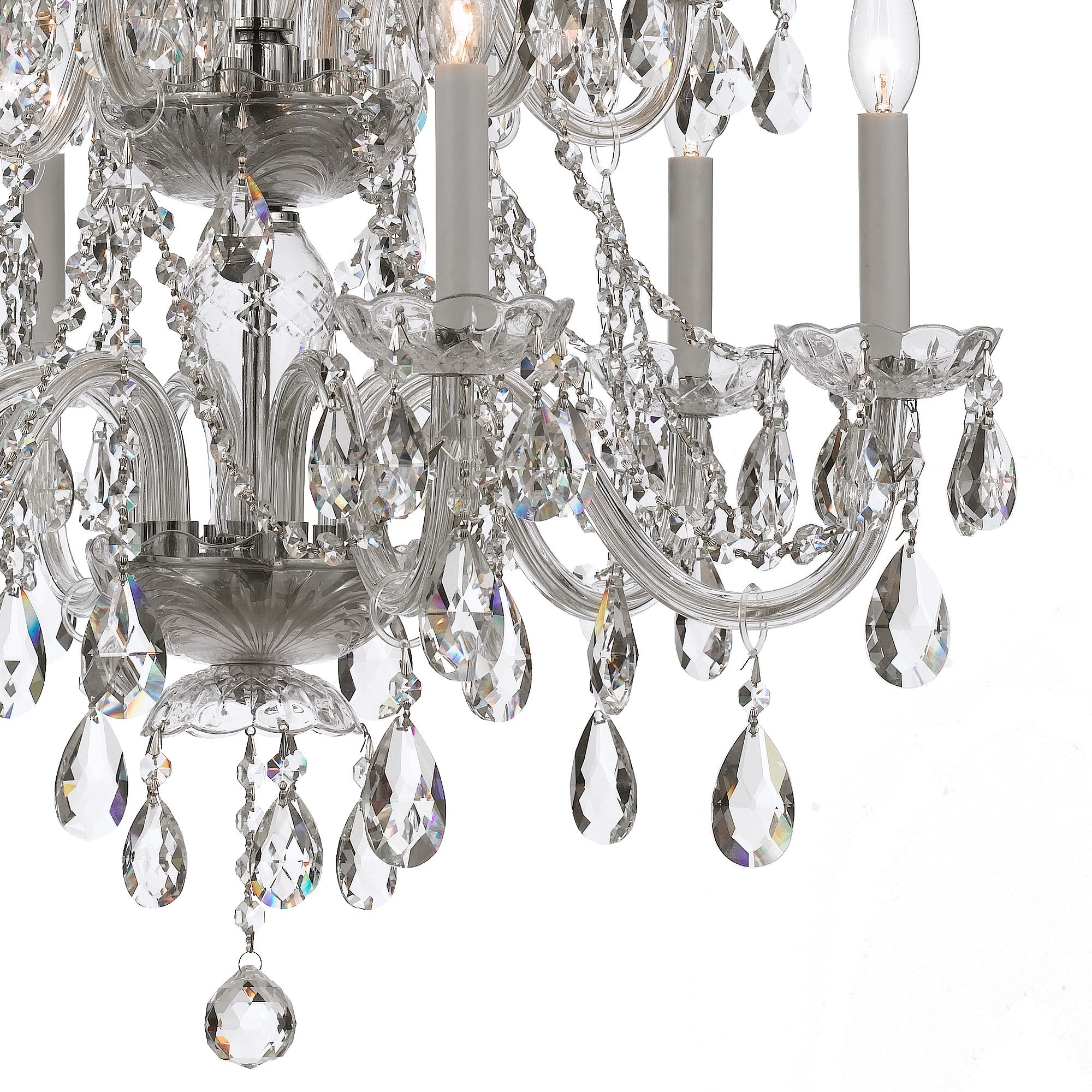 Crystorama Traditional Crystal 1137-CH-CL-MWP – 26 Inch – 12 Light – Chandelier – Clear Crystal – Polished Chrome – Damp Rated