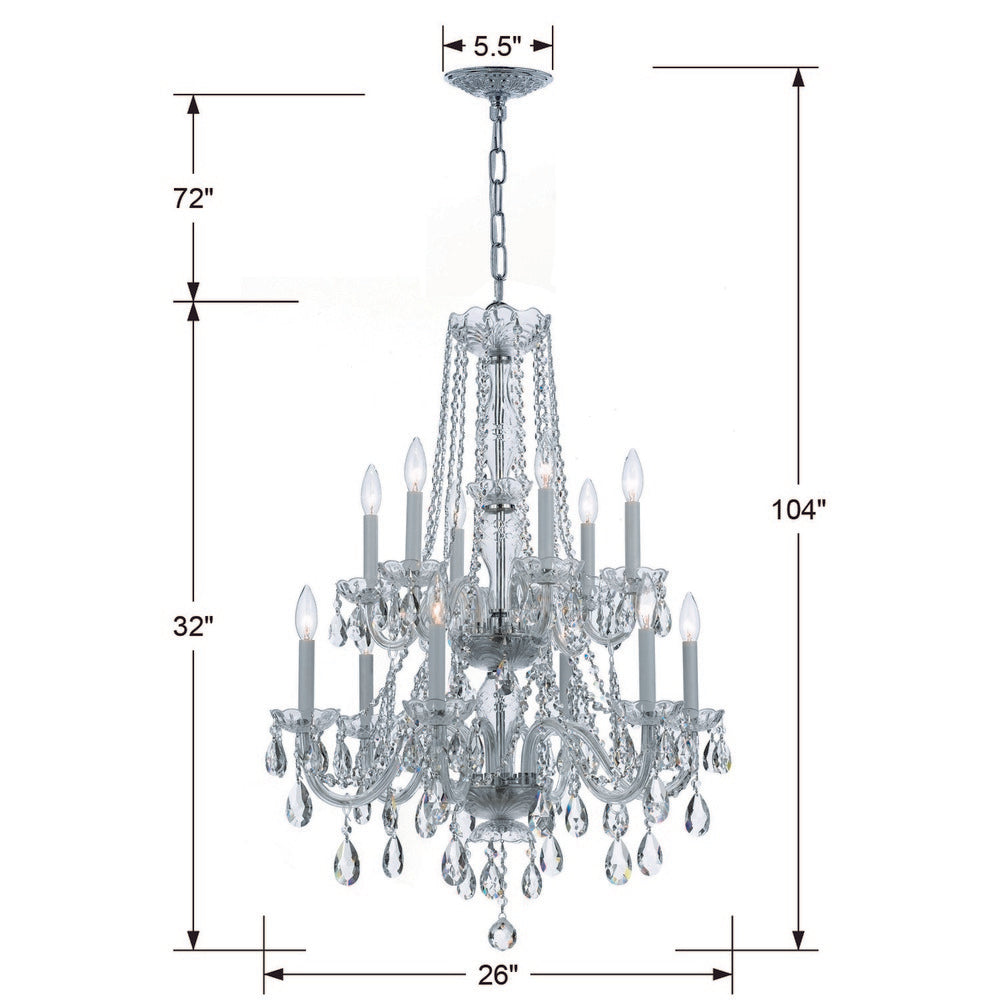 Crystorama TRADITIONAL CRYSTAL 1137-CH-CL-MWP Chandelier Americana - Polished Chrome