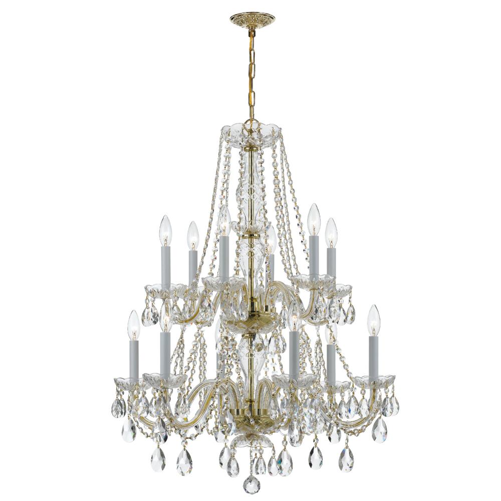 Crystorama TRADITIONAL CRYSTAL 1137-PB-CL-MWP Chandelier Americana - Polished Brass