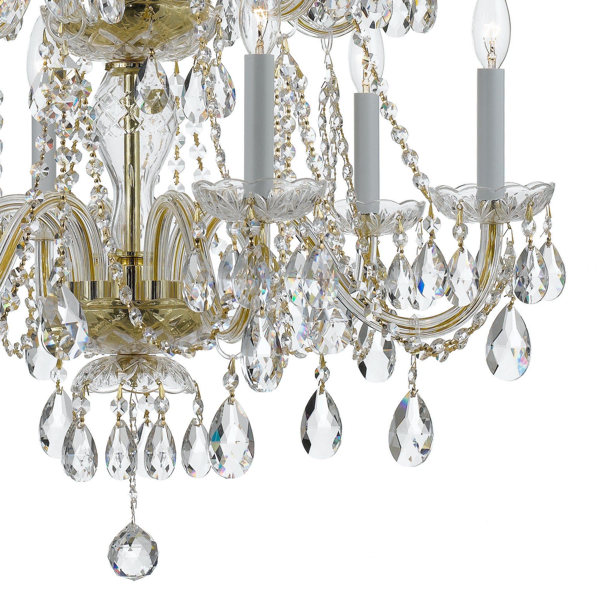 Crystorama Traditional Crystal 1137-PB-CL-MWP – 26 Inch – 12 Light – Chandelier – Clear Crystal – Polished Brass – Damp Rated