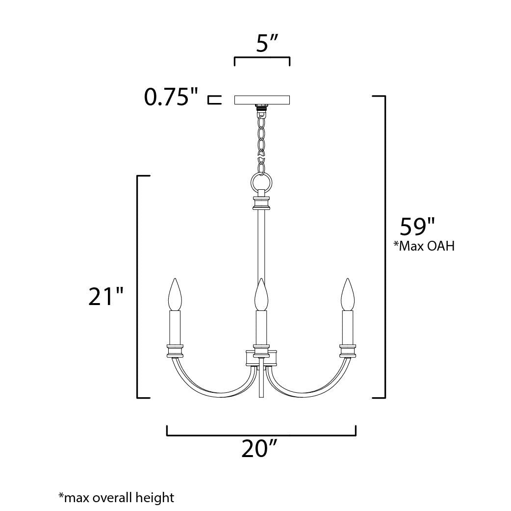 Maxim Lighting CHARLTON 11373WWTGL Chandelier Mid Century Modern - Combination Finishes