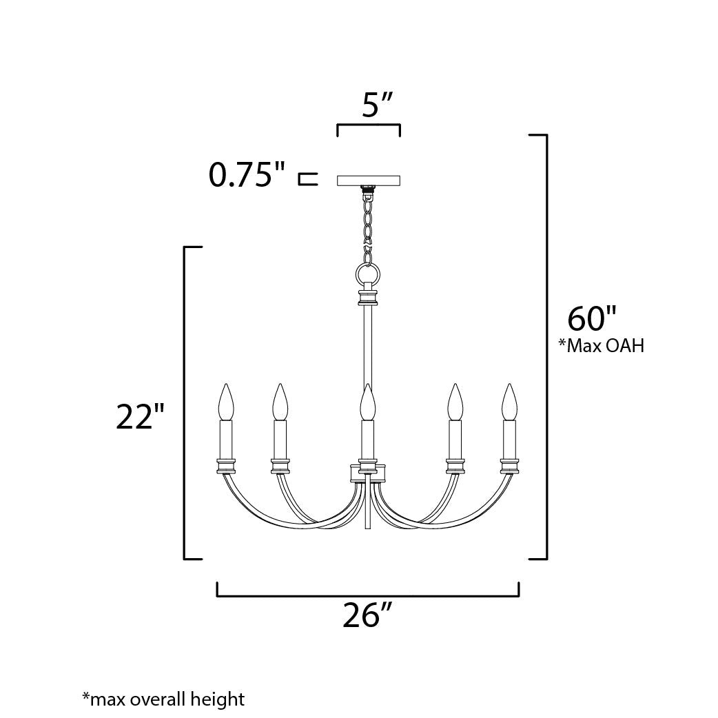 Maxim Lighting CHARLTON 11375WWTGL Chandelier Mid Century Modern - Combination Finishes